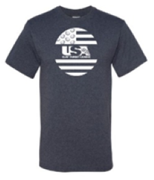 USA Clay Target Heather Blue Vintage Oval Logo T-Shirt