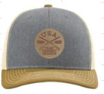 USA Clay Target League Hat- Gray, Gold and Off White Mesh Back-Richardson 112