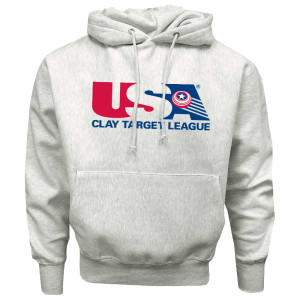 USA Clay Target League Embroidered Hoodie-Silver Gray