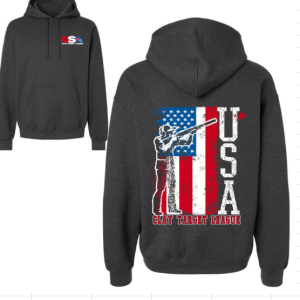USA Clay Target League Holiday Offer- Flag Hoodie (Dark Heather)